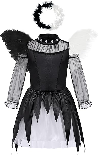 Disfraz de ángel caído Doxrmuru para niñas, disfraz de ángel y diablo para Halloween. - Quierox - Tienda Online