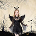 Disfraz de ángel caído para niñas, vestido de fiesta negro con diadema y alas - Quierox - Tienda Online