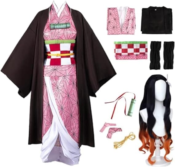 Disfraz de cosplay de anime para adulto, kimono, bata, disfraz de Halloween con accesorios y peluca - Quierox - Tienda Online