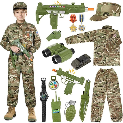 Disfraz de ejército para niños con kit de accesorios militares, disfraces de Halloween - Quierox - Tienda Online