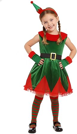 Disfraz de elfo para niña, vestido de elfo de Navidad - Quierox - Tienda Online
