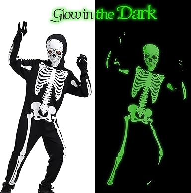 Disfraz de esqueleto que brilla en la oscuridad para niños - Quierox - Tienda Online