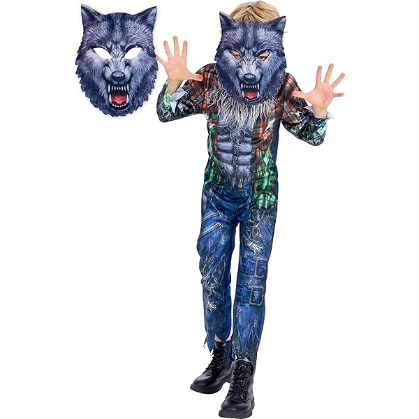 Disfraz de hombre lobo aullando con máscara - Quierox - Tienda Online