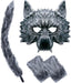 Disfraz de hombre lobo de 4 piezas de D - Fokes, máscara de lobo realista, guantes y cola - Quierox - Tienda Online
