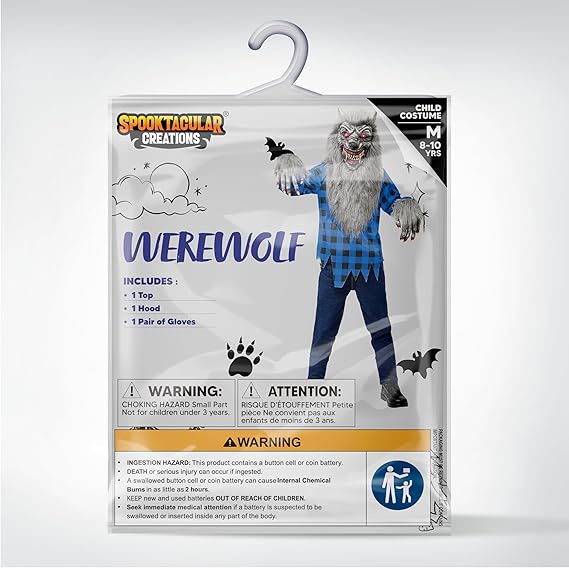 Disfraz de hombre lobo de Spooktacular Creations para niños, disfraces de Halloween para niños - Quierox - Tienda Online