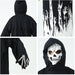 Disfraz de la Parca de Halloween para niños, mono con capucha, máscara y guantes, esqueleto de demonio fantasma - Quierox - Tienda Online