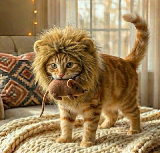 Disfraz de melena de león para gato, Marrón - Quierox - Tienda Online