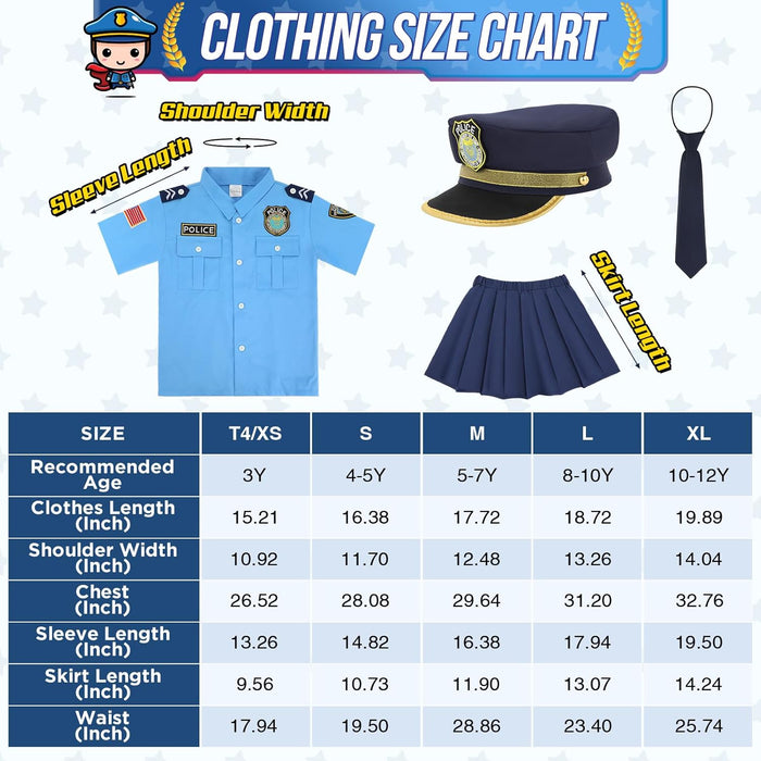 Disfraz de policía de Loscola para niñas, disfraz de oficial de policía - Quierox - Tienda Online