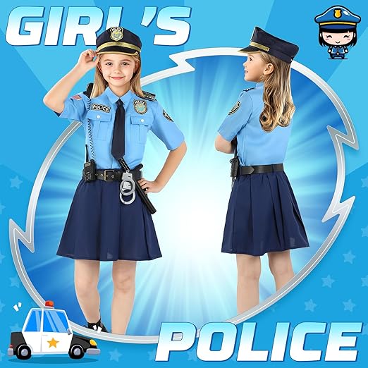 Disfraz de policía de Loscola para niñas, disfraz de oficial de policía - Quierox - Tienda Online