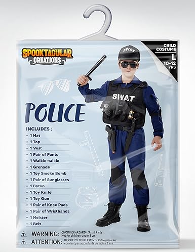Disfraz de policía SWAT de Spooktacular Creations, 17 piezas, para niños - Quierox - Tienda Online