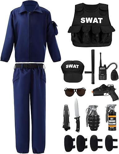 Disfraz de policía SWAT de Spooktacular Creations, 17 piezas, para niños - Quierox - Tienda Online