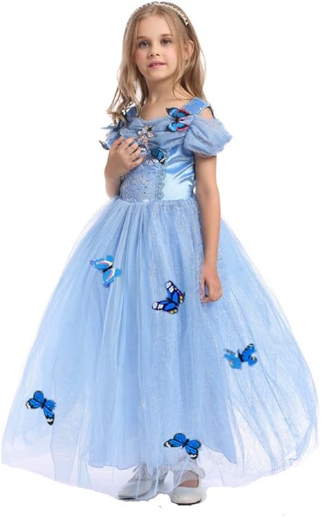 Disfraz de princesa para niña Lestore, vestido de mariposa azul - Quierox - Tienda Online
