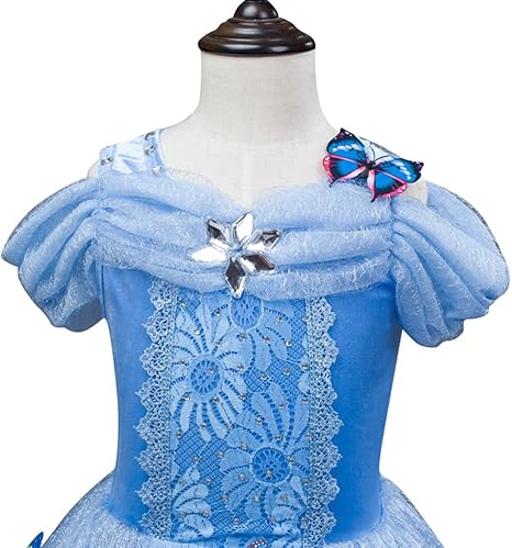 Disfraz de princesa para niña Lestore, vestido de mariposa azul - Quierox - Tienda Online