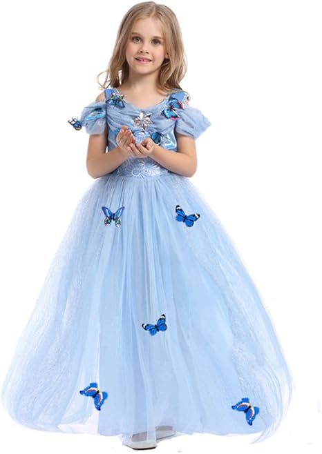 Disfraz de princesa para niña Lestore, vestido de mariposa azul - Quierox - Tienda Online
