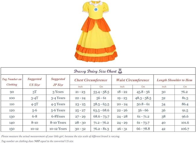 Disfraz de princesa Super Brothers de Dressy Daisy con corona y guantes para niñas - Quierox - Tienda Online