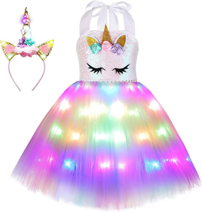 Disfraz de unicornio para niñas Disfraz LED Iluminación - Quierox - Tienda Online
