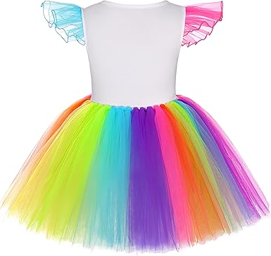 Disfraz de unicornio para niñas, vestido de tutú de princesa con luz LED y diadema de unicornio - Quierox - Tienda Online