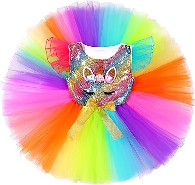 Disfraz de unicornio para niñas, vestido de tutú de princesa con luz LED y diadema de unicornio - Quierox - Tienda Online