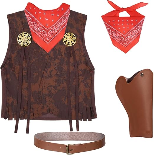 Disfraz de vaquera para niñas, conjunto de 6 piezas, para cumpleaños, Halloween - Quierox - Tienda Online