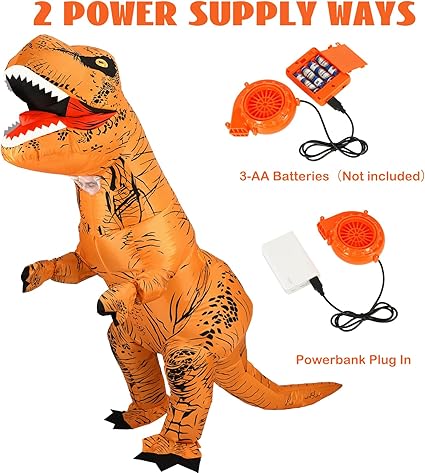Disfraz inflable de dinosaurio YEAHBEER, disfraz de dinosaurio T - Rex, disfraz inflable - Quierox - Tienda Online