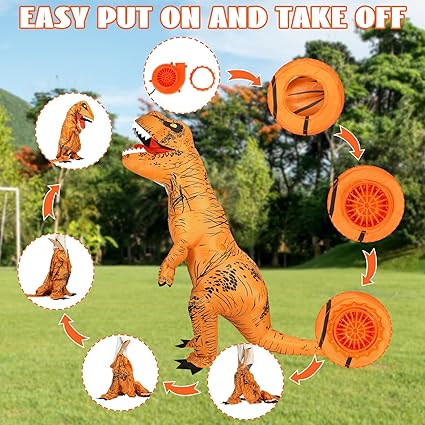 Disfraz inflable de dinosaurio YEAHBEER, disfraz de dinosaurio T - Rex, disfraz inflable - Quierox - Tienda Online
