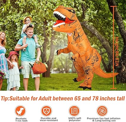 Disfraz inflable de dinosaurio YEAHBEER, disfraz de dinosaurio T - Rex, disfraz inflable - Quierox - Tienda Online