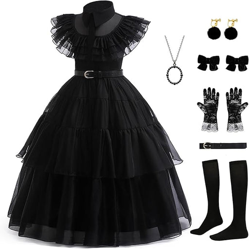 Disfraz negro para niñas, fiesta de cumpleaños, Halloween - Quierox - Tienda Online