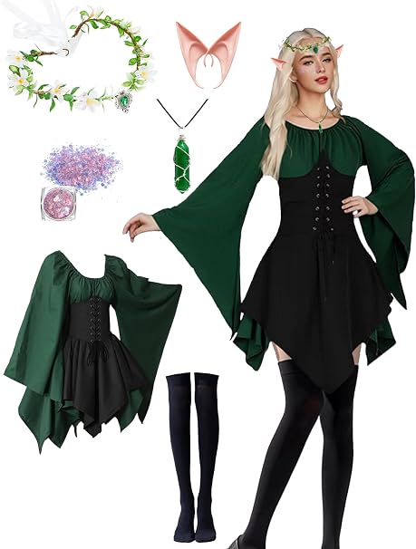 Disfraz renacentista para mujer de hada vestido tradicional irlandés - Quierox - Tienda Online