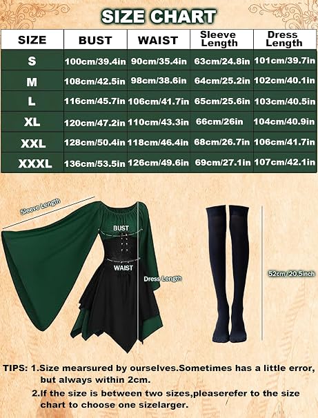 Disfraz renacentista para mujer de hada vestido tradicional irlandés - Quierox - Tienda Online