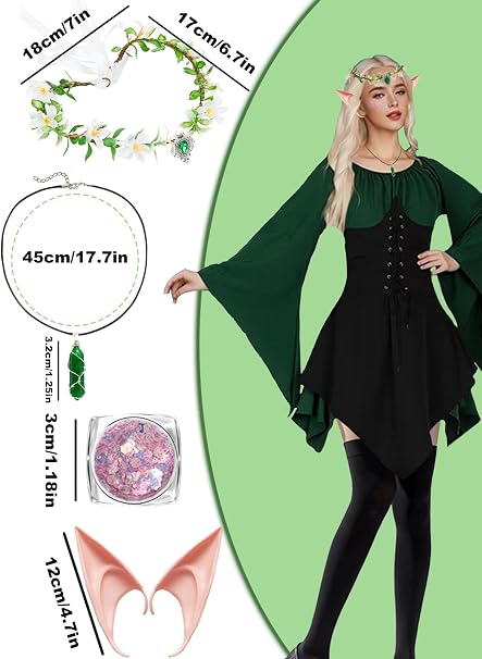 Disfraz renacentista para mujer de hada vestido tradicional irlandés - Quierox - Tienda Online