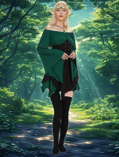 Disfraz renacentista para mujer de hada vestido tradicional irlandés - Quierox - Tienda Online