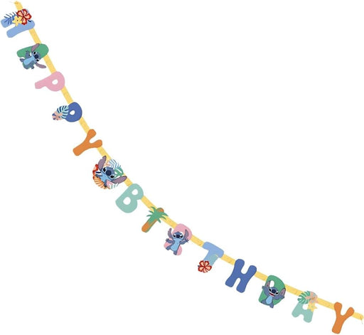 Disney Lilo and Stitch 'Happy Birthday' - Pancarta multicolor articulada - Quierox - Tienda Online