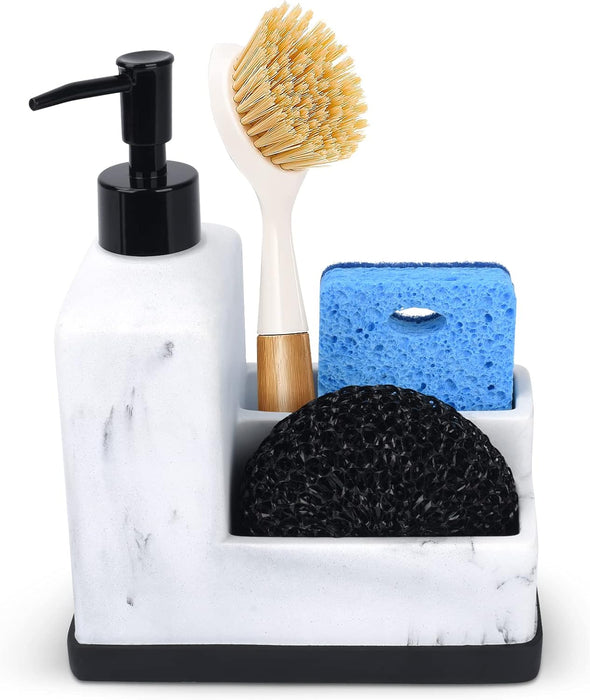 Dispensador de jabón para platos con soporte para esponja, dispensador de jabón líquido - Quierox - Tienda Online