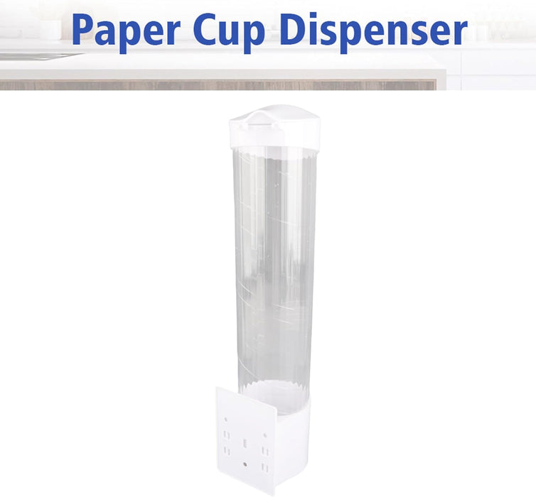 Dispensador de vasos de papel, organizador de plástico, práctico contenedor para cocina y oficina, plástico premium, 7,5 cm, 50 vasos - Quierox - Tienda Online