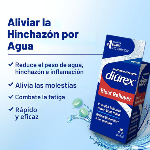 Diurex Pastillas de agua ultra reenergizantes - Alivia la hinchazón de agua - Quierox - Tienda Online