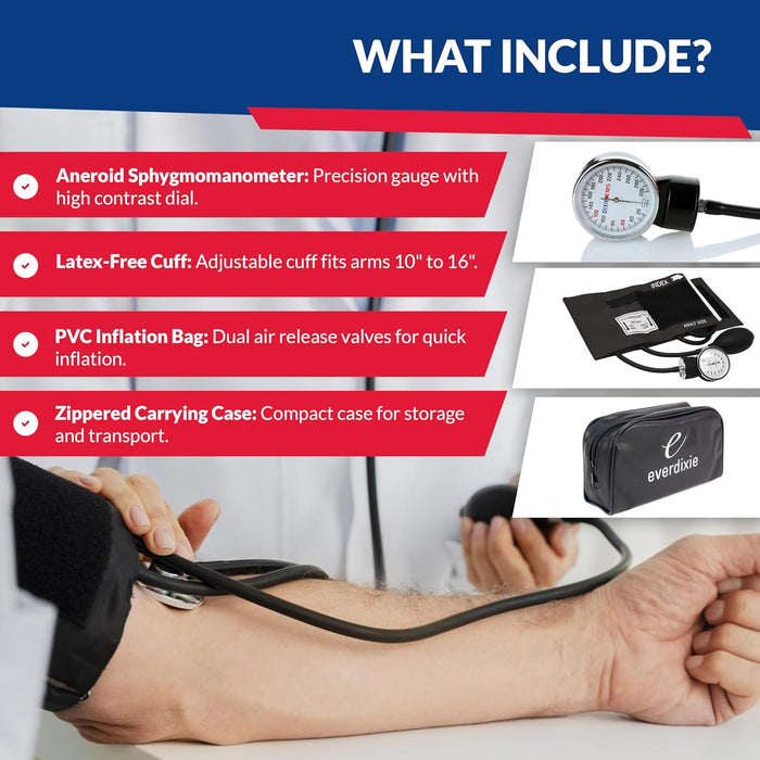 Dixie EMS tensiómetro aneroide de lujo con mango para la presión arterial Negro - Quierox - Tienda Online