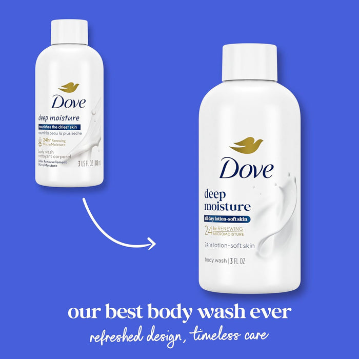 Dove Gel de baño Humedad profunda para 24 horas de hidratación, 3 oz - Quierox - Tienda Online