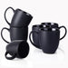 DOWAN Tazas de café, juego de 6 tazas negras,de cerámica con asas - Quierox - Tienda Online