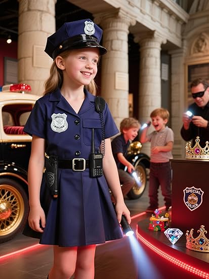 Doxrmuru Disfraz de policía para niñas, traje de policía con pistola de juguete, accesorios de policía - Quierox - Tienda Online