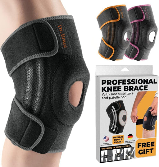 DR. BRACE - Rodillera profesional para el dolor de rodilla, con estabilizadores laterales y almohadillas de gel de rótula - Quierox - Tienda Online