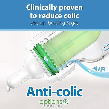 Dr. Brown's Biberón estrecho Anti - Colic Options+, tetina de nivel 1 para bebés - Quierox - Tienda Online
