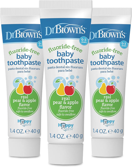 Dr. Brown's Pasta de dientes para bebés sin flúor, cuidado bucal para bebés - Quierox - Tienda Online
