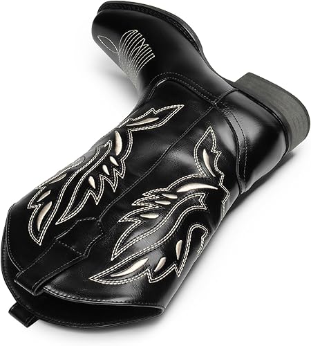 DREAM PAIRS Botas vaqueras de punta cuadrada para mujer, con bordado cosido - Quierox - Tienda Online