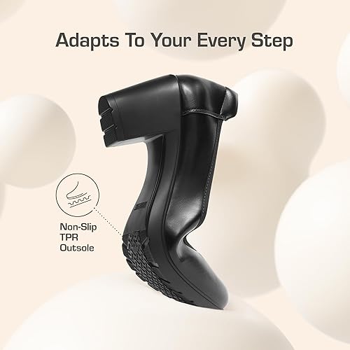 DREAM PAIRS Zapatos de tacón bajo con punta cerrada y gruesos para mujer - Quierox - Tienda Online