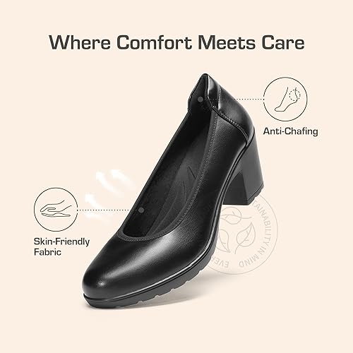 DREAM PAIRS Zapatos de tacón bajo con punta cerrada y gruesos para mujer - Quierox - Tienda Online
