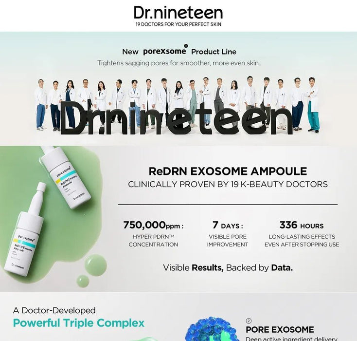 Dr.nineteen - Ampolla Facial PoreXsome ReDRN Ampolla de Exosomas 15ml x 2 uds - Quierox - Tienda Online
