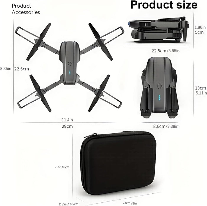 Dron E99 con cámara, dron cuadricóptero plegable a control remoto - Quierox - Tienda Online