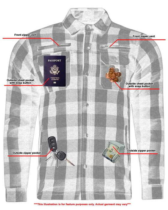 Renegade Camisa de franela de motociclista blindada para hombre de Lumberjack - Azul