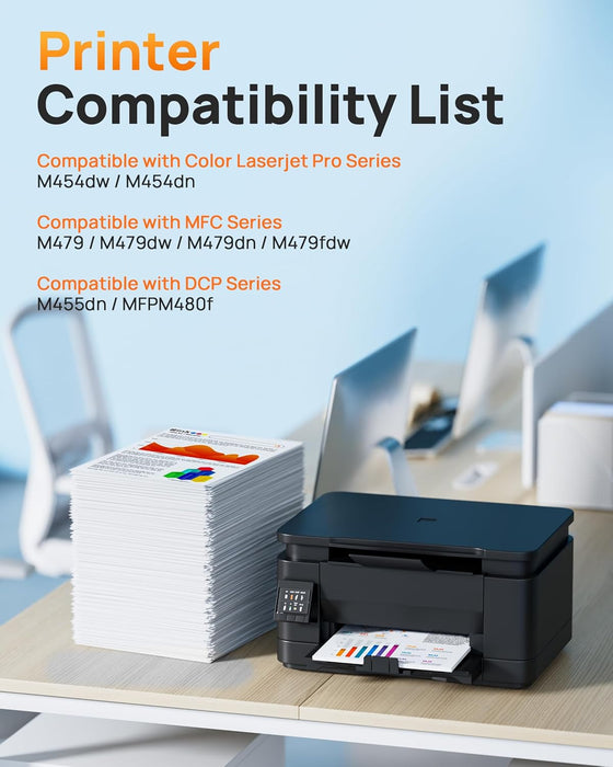 E - Z Ink 414A con chip - Reemplazo compatible para cartuchos de tóner HP 414A, paquete de 4 unidades - Quierox - Tienda Online
