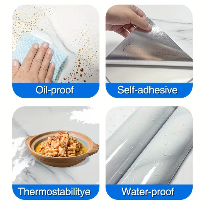 1 Papel Tapiz de Madera Brillante a Prueba de Aceite, Pegatina Autoadhesiva Removible